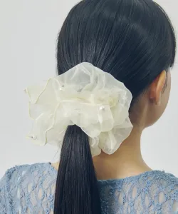 Сферическая прозрачная большая резинка для волос Goldy, цвет Pearl 2