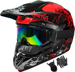Шлем SanQing Dirt Bike для мотокросса, красный