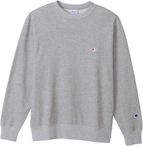 Мужская флисовая толстовка Champion с длинными рукавами и круглым вырезом, с вышитым логотипом, базовый размер C3-W001Z, серый