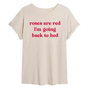 Розы юниоров красные, возвращаемся в постель, большая футболка Licensed Character, бежевый