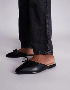 Туфли-мюли Public Desire Wide Fit Gio черного цвета