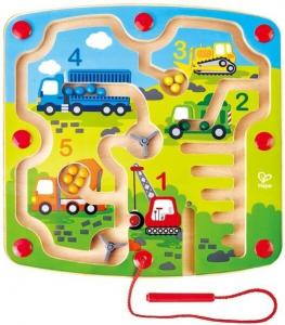 Магнитный деревянный лабиринт Научитесь считать на стройке Hape