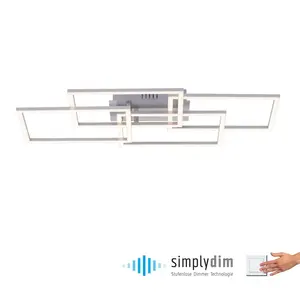 Потолочный светильник LED IVEN LED-панель 1 шт. Теплый белый Memory, после отключения от сети Just Light, Stahlgrau