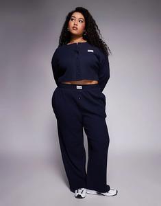 Спортивные брюки Weekend Collective Curve с широкими штанинами и вставками из нейлона в темно-синем цвете