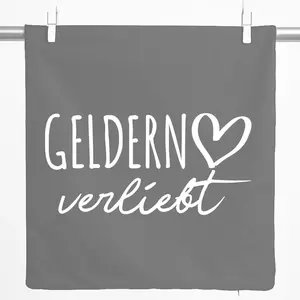 Декоративная наволочка Huuraa Geldern in Love Gift 40x40 см, серо-стальной хлопок Geldern Decoration Hellweg Druckerei