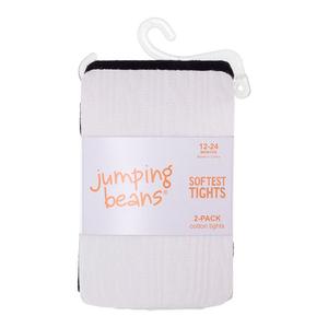 Набор из 2 самых мягких колготок Jumping Beans для малышей и девочек (2 года), цвет White Black