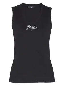 Топ с логотипом Balmain, черный