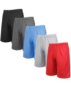 Мужские легкие дышащие шорты с сетчатыми вставками, 5 шт Galaxy By Harvic, мультиколор