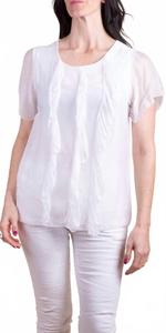 Шелковый топ Nizza с короткими рукавами белого цвета Gigi Moda, белый