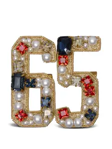 Вышитая брошь с украшением из кристаллов THOM BROWNE, золотистый