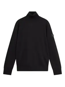 Свитер с высоким воротником и логотипом Mm6 Maison Margiela, черный