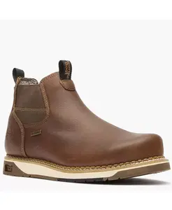 Мужские рабочие ботинки Chelsea AMP LT Wedge с защитным мысом Steel Toe и водонепроницаемостью Georgia Boot, коричневый