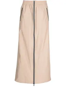 Юбка макси на молнии Brunello Cucinelli, нейтральный