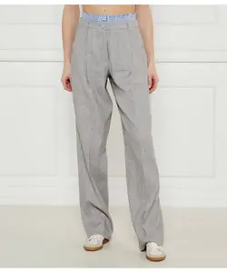 Льняные брюки для автомобилей Flare fit Marella Sport, серый