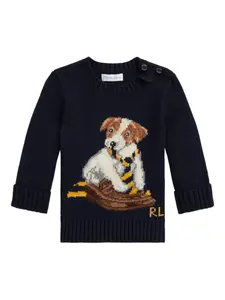 Свитер с принтом POLO RALPH LAUREN KIDS, синий
