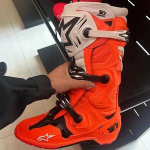 ALPINESTARS PROTECTS Мотоциклетные ботинки Xingyueyebo T10 trail, антиударные для эндуро, всесезонные, оранжевые, размер 42