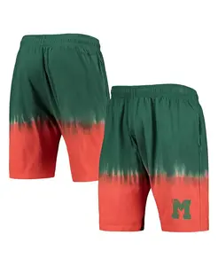 Мужские шорты Miami Hurricanes в технике тай-дай оранжевого и зеленого цветов Mitchell & Ness