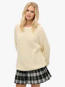 Свободный ребристый вязаный джемпер Superdry, Natural White