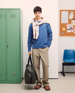 Простой базовый джемпер с круглым вырезом Green Coast, синий