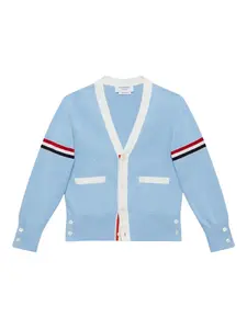 Кардиган с полосками Thom Browne Kids, синий