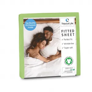 Простыня на резинке с эластаном BENE, немнущаяся и не требующая глажки, супермягкая и дышащая, светло-зеленая, 180 х 200 см Third of Life