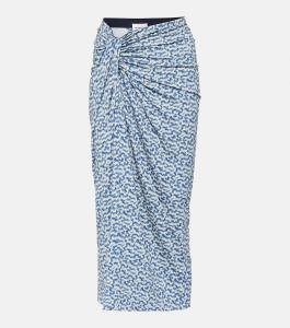 Юбка миди из джерси с принтом jeldia Marant Etoile, синий