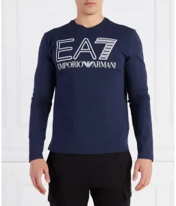 Лонгслив regular fit Ea7, темно-синий