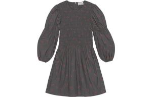 Коллекция к китайскому новому году, платья с длинными рукавами, женские, volcanic gray GANNI, серый