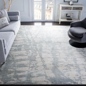 SAFAVIEH Tibetan Collection ковер 275 x 366 см - Light Grey, ручной работы современный абстрактный вискозный, идеально для помещений с высокой проходимостью в гостиной, спальне (TIB554A)