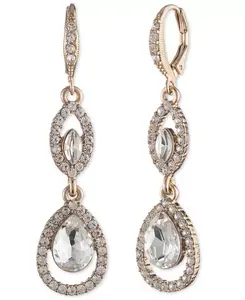 Двойные серьги со стеклянными камнями Givenchy, white