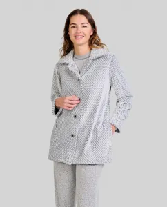 Женский короткий халат из жаккардовой саржи Lohe, серый