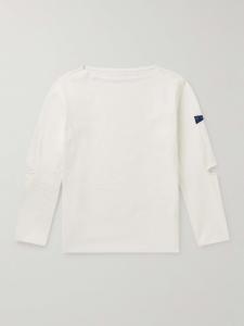 Футболка из хлопкового джерси с вырезом и аппликацией логотипа KAPITAL, белый