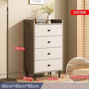 Yu Senyi Комод 60 см для спальни и гостиной из массива дерева, 4 ящика, настенный, серый дуб, сборка