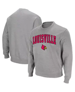 Мужской свитшот с логотипом и аркой Louisville Cardinals Colosseum, серый