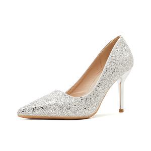Lanza Серебряные женские туфли на высоком каблуке, цвет Silver