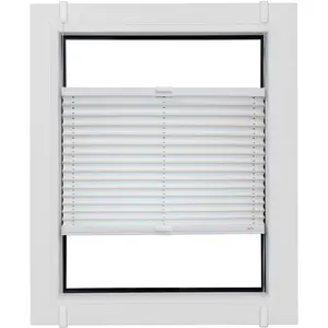 Жалюзи плиссе Sunlines «Молодой стиль энергосбережения», затемняющие, энергосберегающие, без сверления, с перекосами, на заказ, с энергосберегающим эффектом, скреплены зажимными скобами Simply-Fix, цвет weiß + weiß