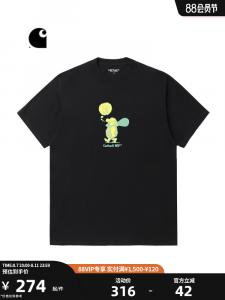 Футболка мужская Carhartt WIP с рисунком в мультяшном стиле, черный