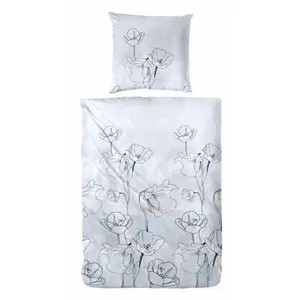 Постельное белье Primera «Дафне» с нежными цветами, цвет silbergrau