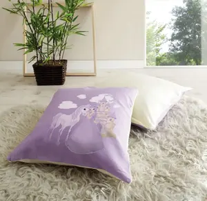 Декоративная подушка Тикаа Ticaa 40х40 см, фиолетовый/бежевый