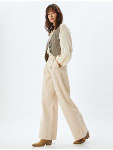 Тканевые брюки KOTON, бежевый