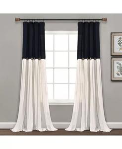 Льняная оконная занавеска на пуговицах — одноштораная — деревенские и современные шторы для фермерского дома Lush Decor, черный