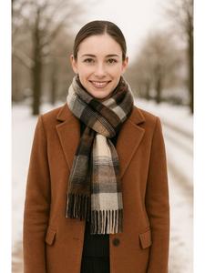 Зимний шарф Манчестер коричневого цвета collezione alessandro