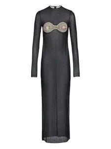 Платье макси с вышивкой Magda Butrym, черный