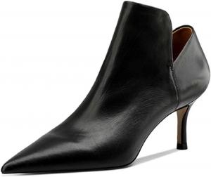 Женские закрытые ботильоны с острым носком Miss Left, гладкая кожа, каблук-китен, на молнии, короткие ботинки для формальной офисной работы, размер 4-16 US, Black