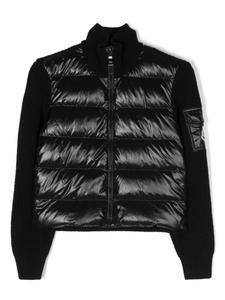 Moncler Enfant пуховик с нашивкой-логотипом, черный