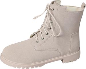 Ботинки-бойцы на шнуровке с боковой молнией Unifizz Lug Sole, Beige