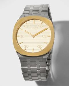 Двухцветные часы-браслет 25H, 34 мм Gucci, цвет Two Tone