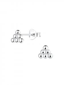 Alexander York Серьги-гвоздики в форме треугольника из серебра 925 пробы, комплект из 2 штук