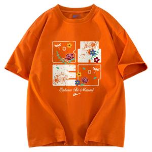 Футболка Unisex Crew Neck Moderate Heavyweight WARRIOR, оранжевый (heavyweight and 100% cotton)