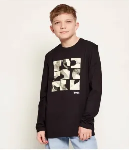 Лонгслив regular fit Boss Kidswear, черный